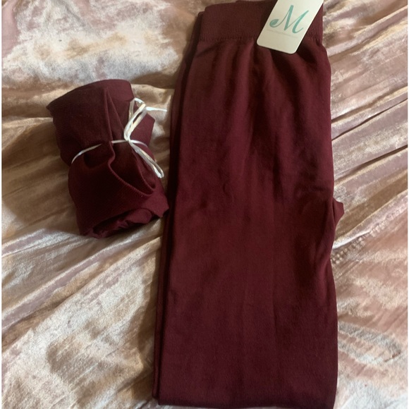 NWT Zenana Outfitters fleece lined stretchy tight yoga/legging pants L/XL - Picture 4 of 9